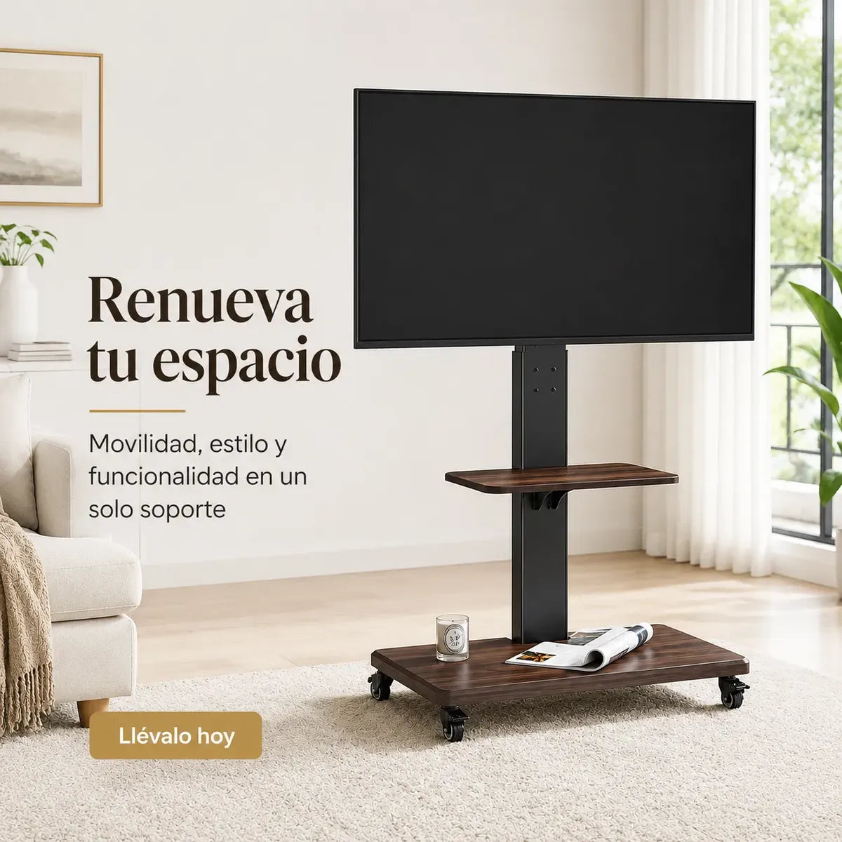 SOPORTE TV PEDESTAL CON RUEDAS UNIVERSAL 26 A 75 PULGADAS