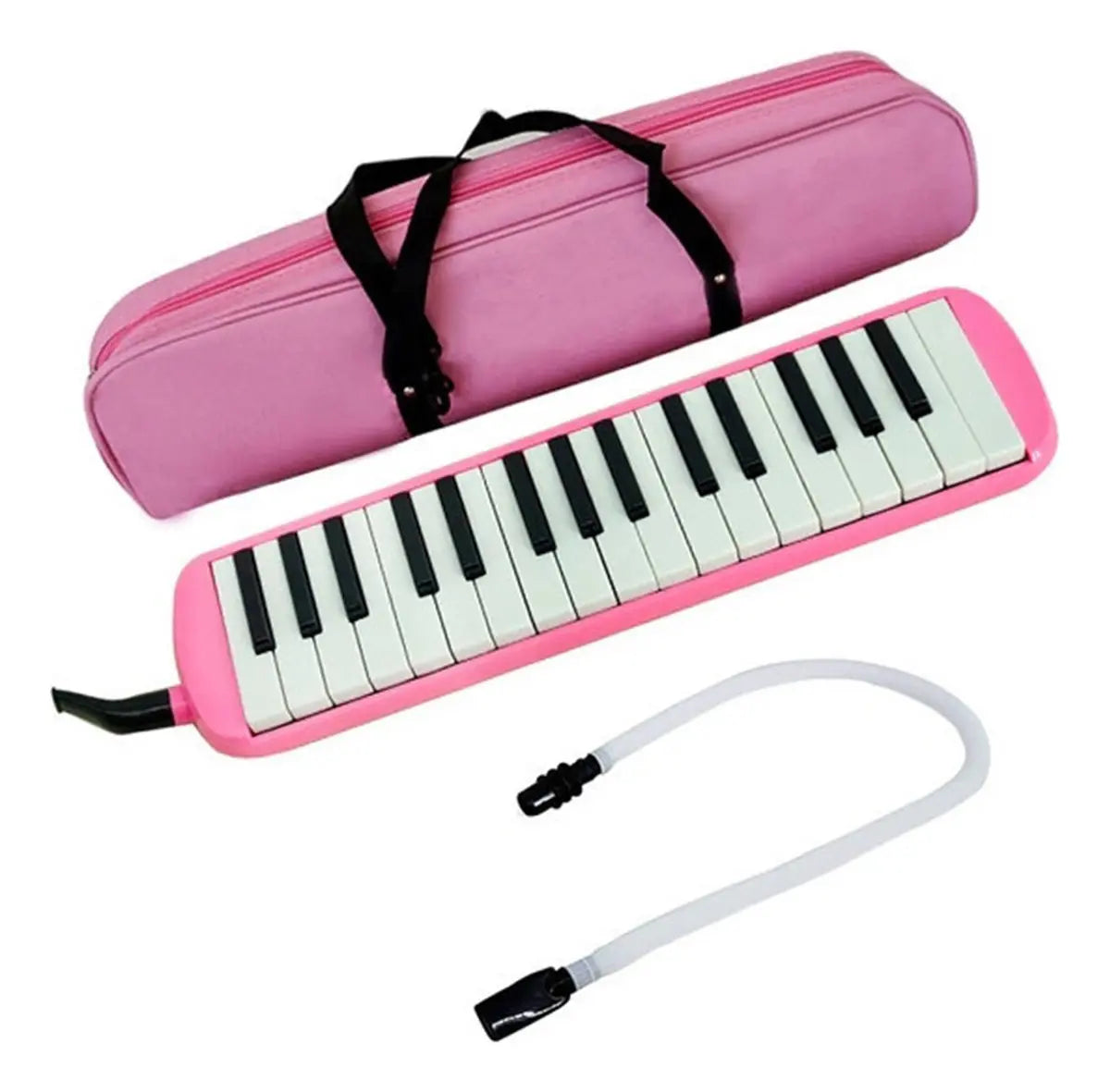 PIANO DE AIRE COMPRIMIDO 32 TECLAS ROSA PARA NIÑOS CON BOLSA DE TRANSPORTE