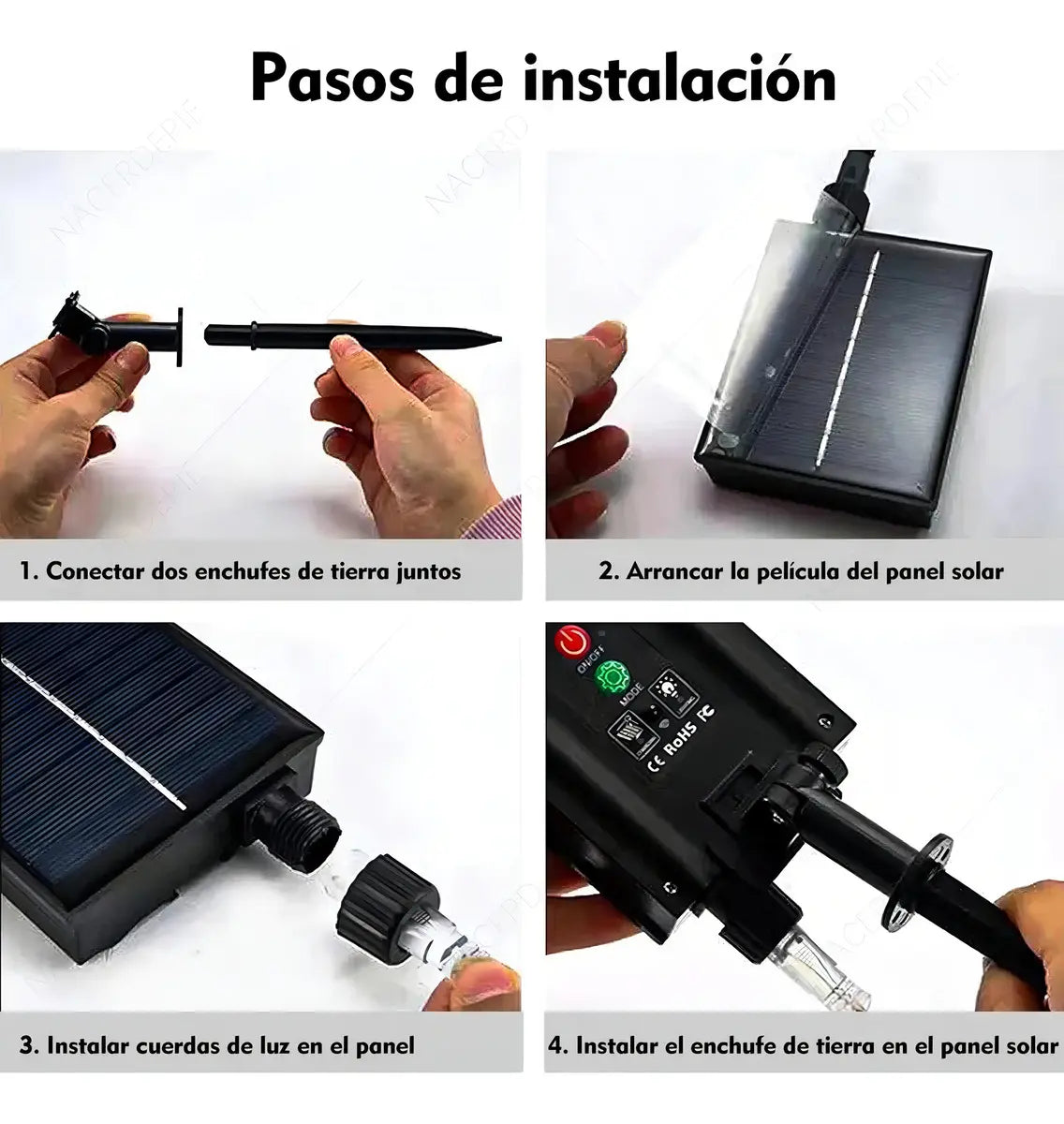 GUIRNALDA SOLAR LED 10 METROS CON 100 LUCES MULTICOLOR PARA EXTERIOR