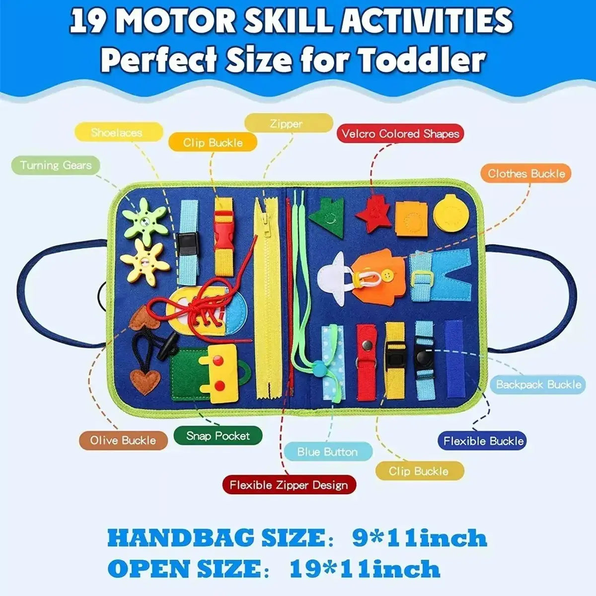 TABLERO SENSORIAL INTERACTIVO MONTESSORI JUEGO EDUCATIVO