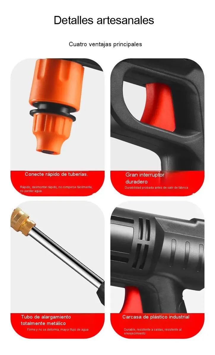 HIDROLAVADORA INALÁMBRICA ALTA PRESIÓN + 2 BATERÍAS + ACCESORIOS