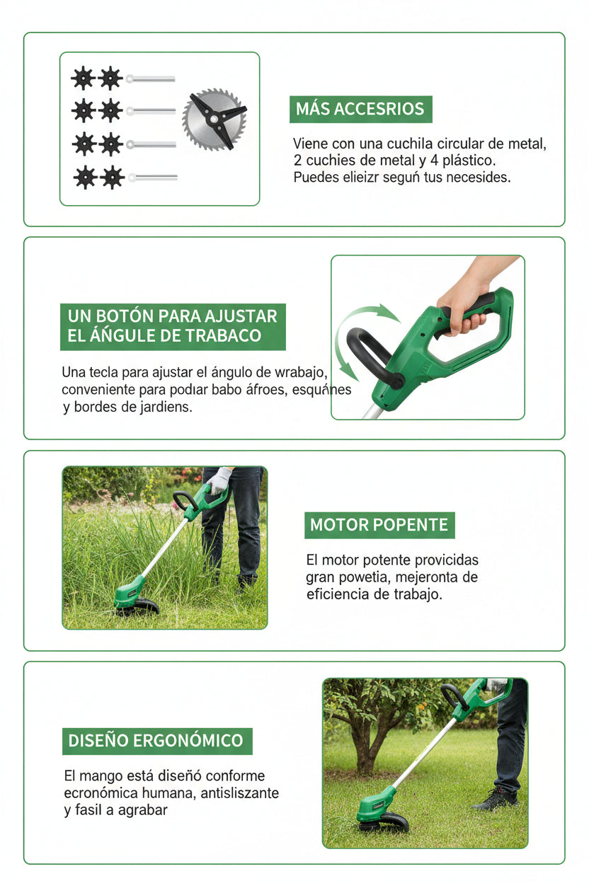 CORTADORA INALÁMBRICA DE PASTO - POTENTE Y LIGERA