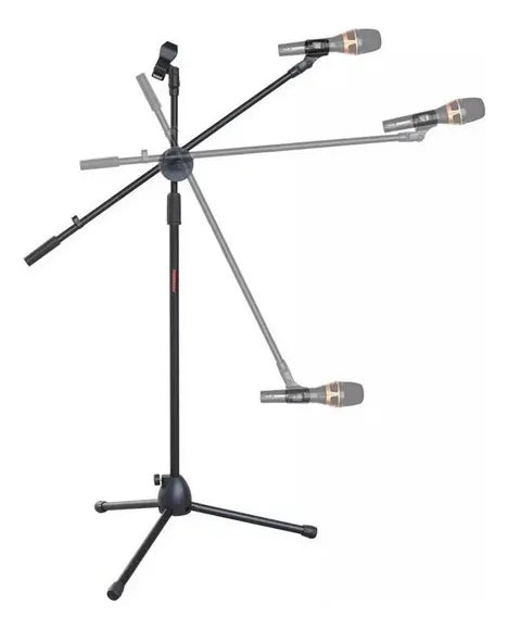 ATRIL SOPORTE MICRÓFONO PROFESIONAL AJUSTABLE NEGRO TRÍPODE