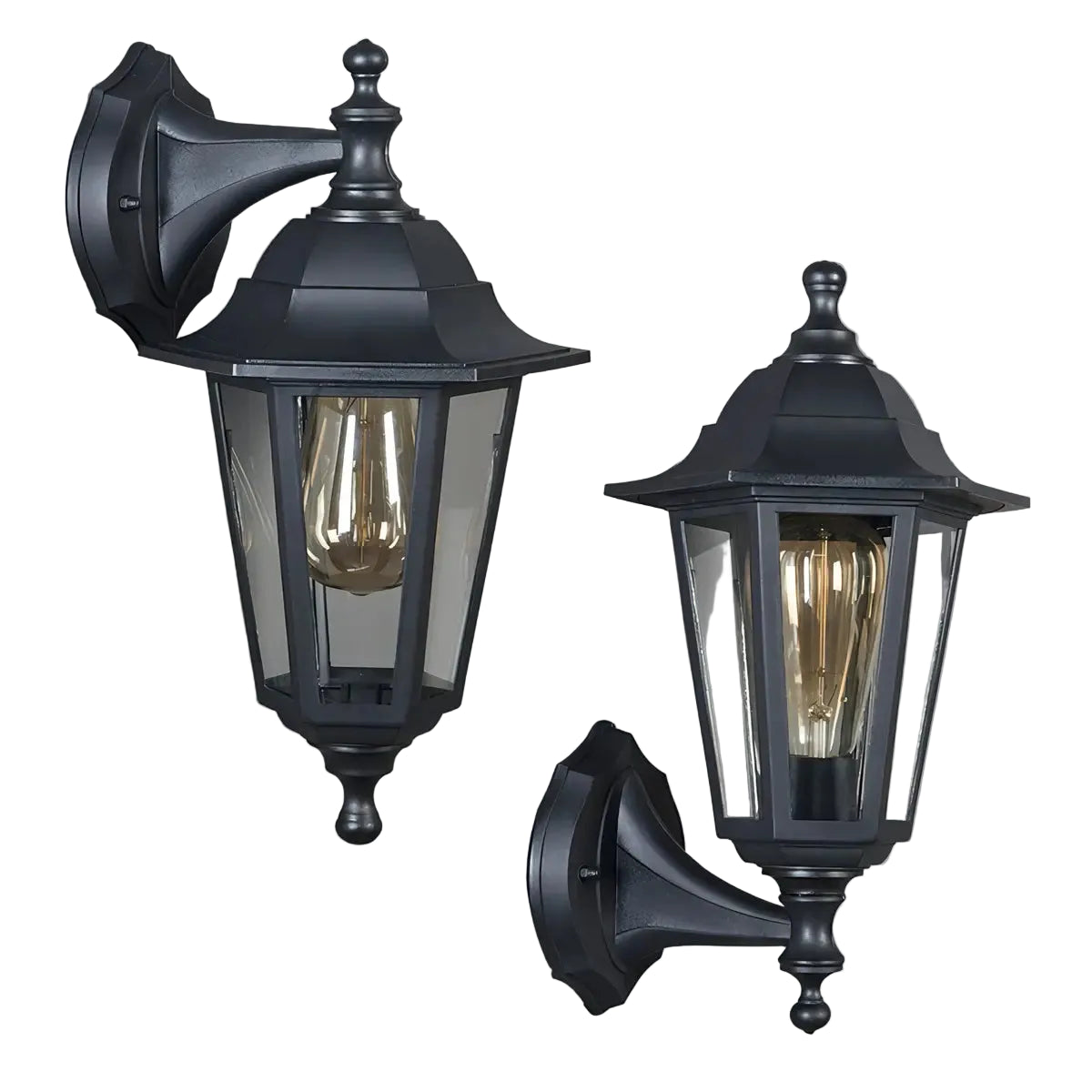 FAROS X2 APLIQUE CLÁSICO EXTERIOR INCLUYE AMPOLLETA VINTAGE NEGRO
