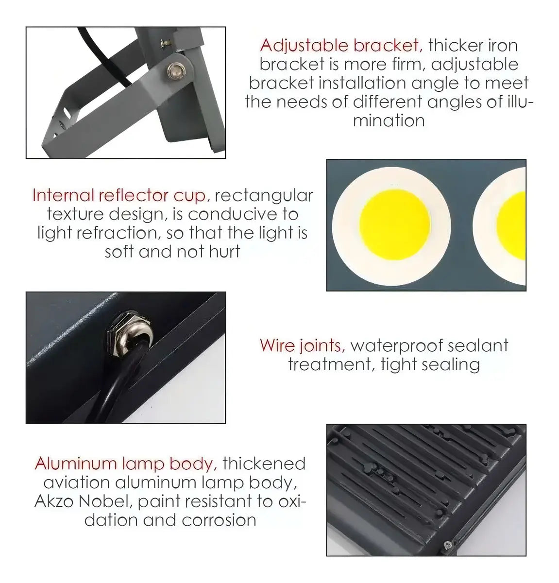 FOCO LED PLANO REFLECTOR MULTILED 600W EXTERIOR BLANCO FRÍO GRIS