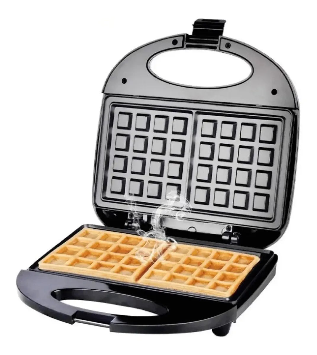 WAFFLERA ELÉCTRICA HAEGER HG-242 ANTIADHERENTE COLOR NEGRO PARA WAFFLES CASEROS