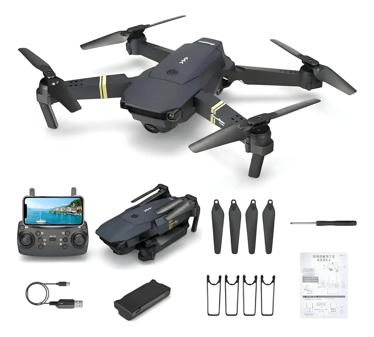 DRONE E58 PRO RECARGABLE CÁMARA 4K WIFI 2.4GHz 4 EJES RC