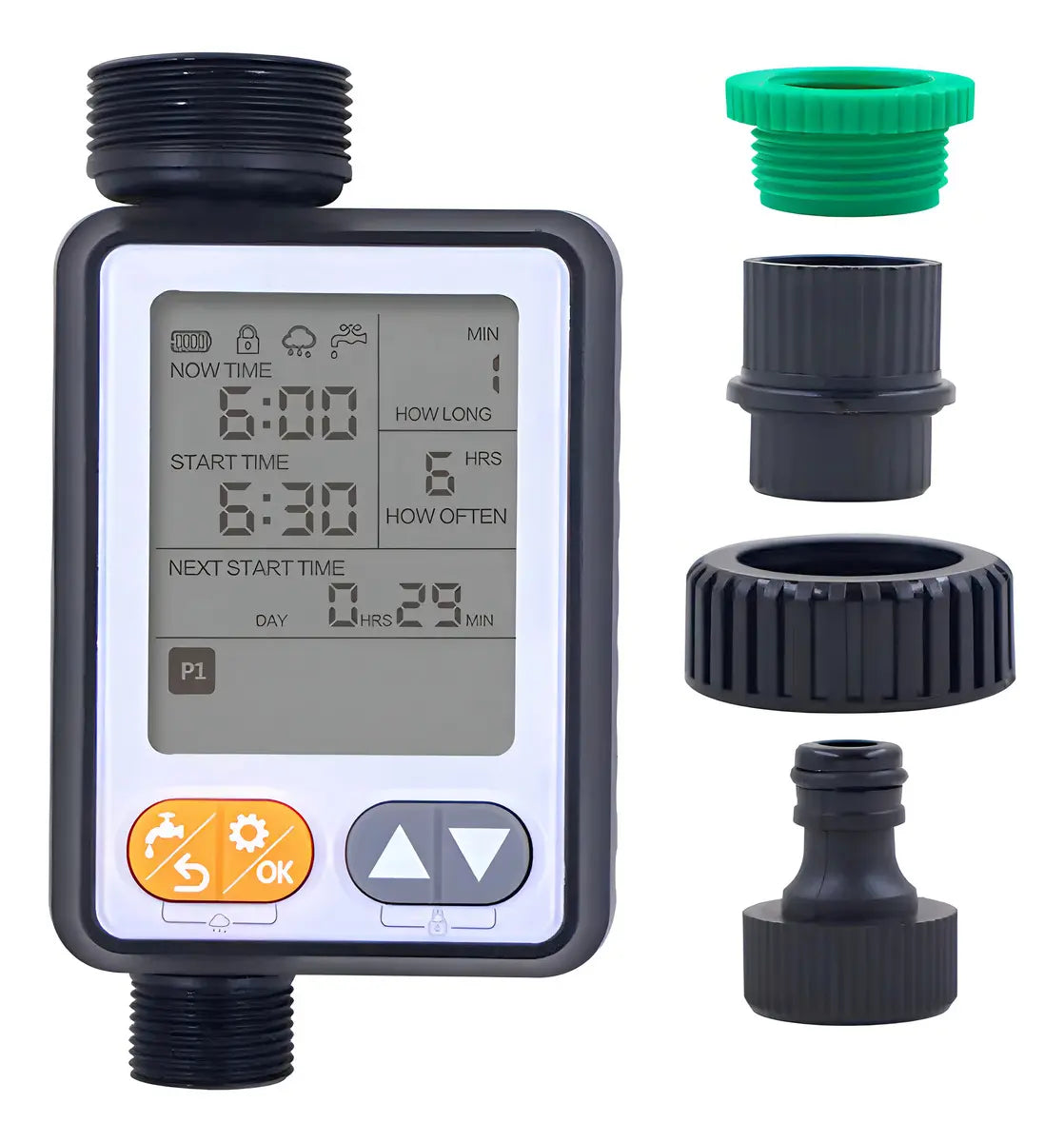 TEMPORIZADOR PROGRAMADOR DE RIESGO DIGITAL INTELIGENTE AHORRO AGUA AUTOMÁTICO