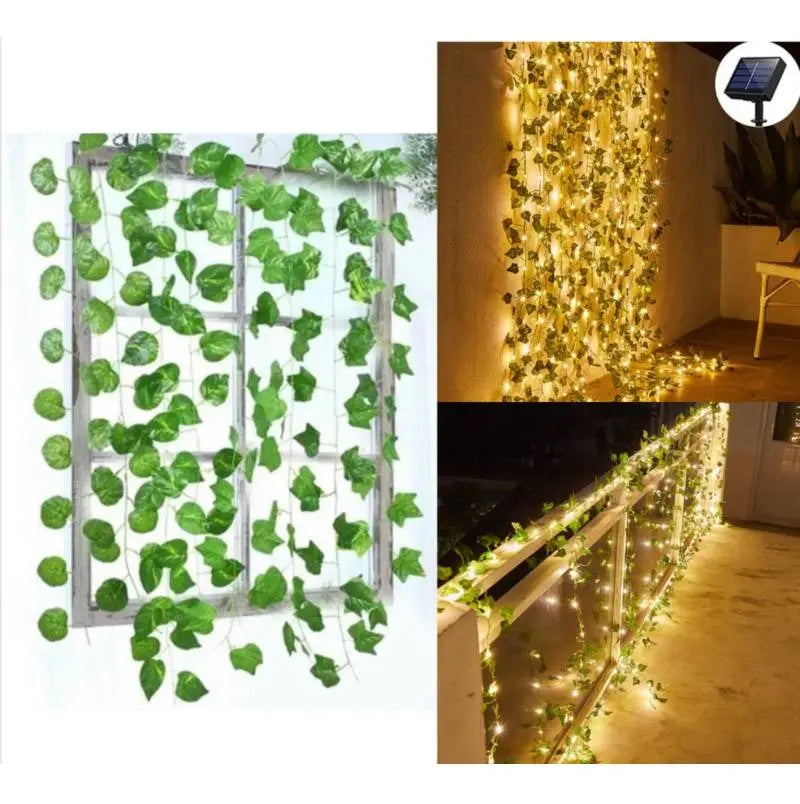✨🌿CORTINA SOLAR 10M HOJAS DECORATIVAS LUZ CÁLIDA🌞💡