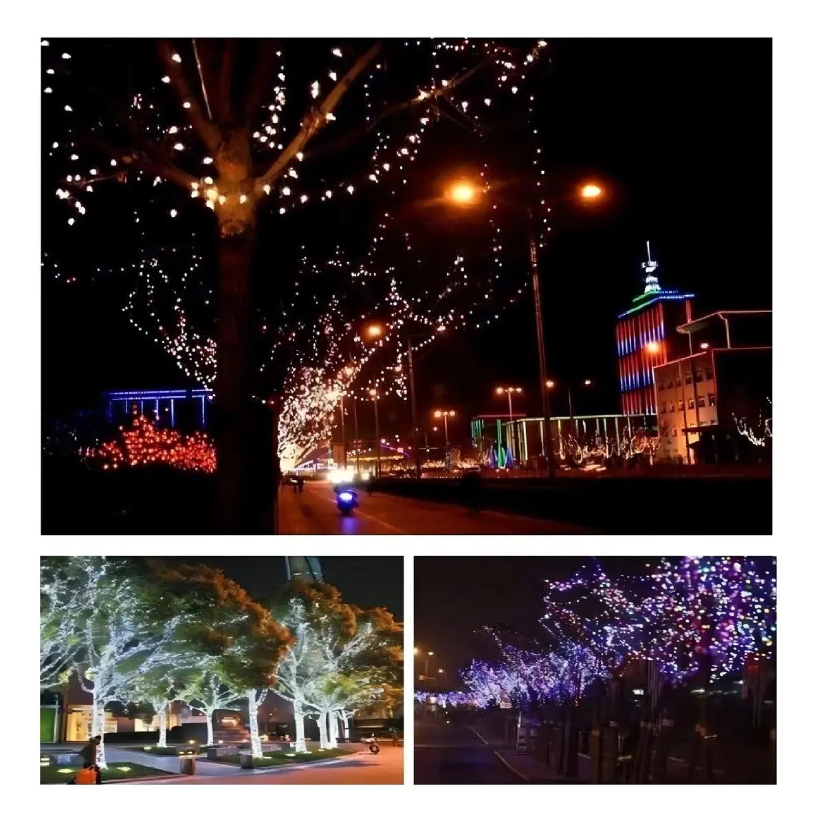 GUIRNALDA SOLAR 20 METROS 200 LED CÁLIDA NAVIDAD