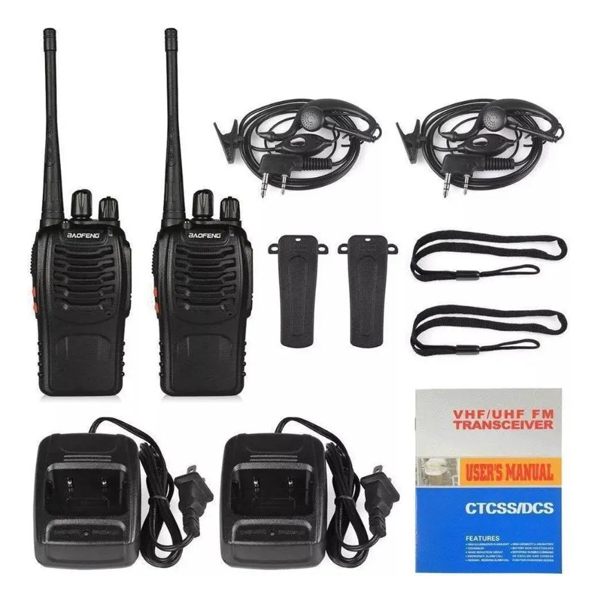 PACK X2 WALKIE TALKIE BF-888S 5W FRECUENCIA 400-470MHZ