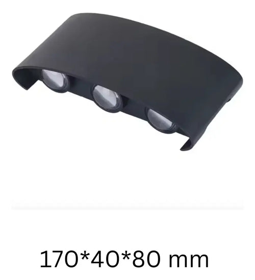 APLIQUE DE PARED 6 LED LUZ CÁLIDA DECORACIÓN HOGAR -NEGRO