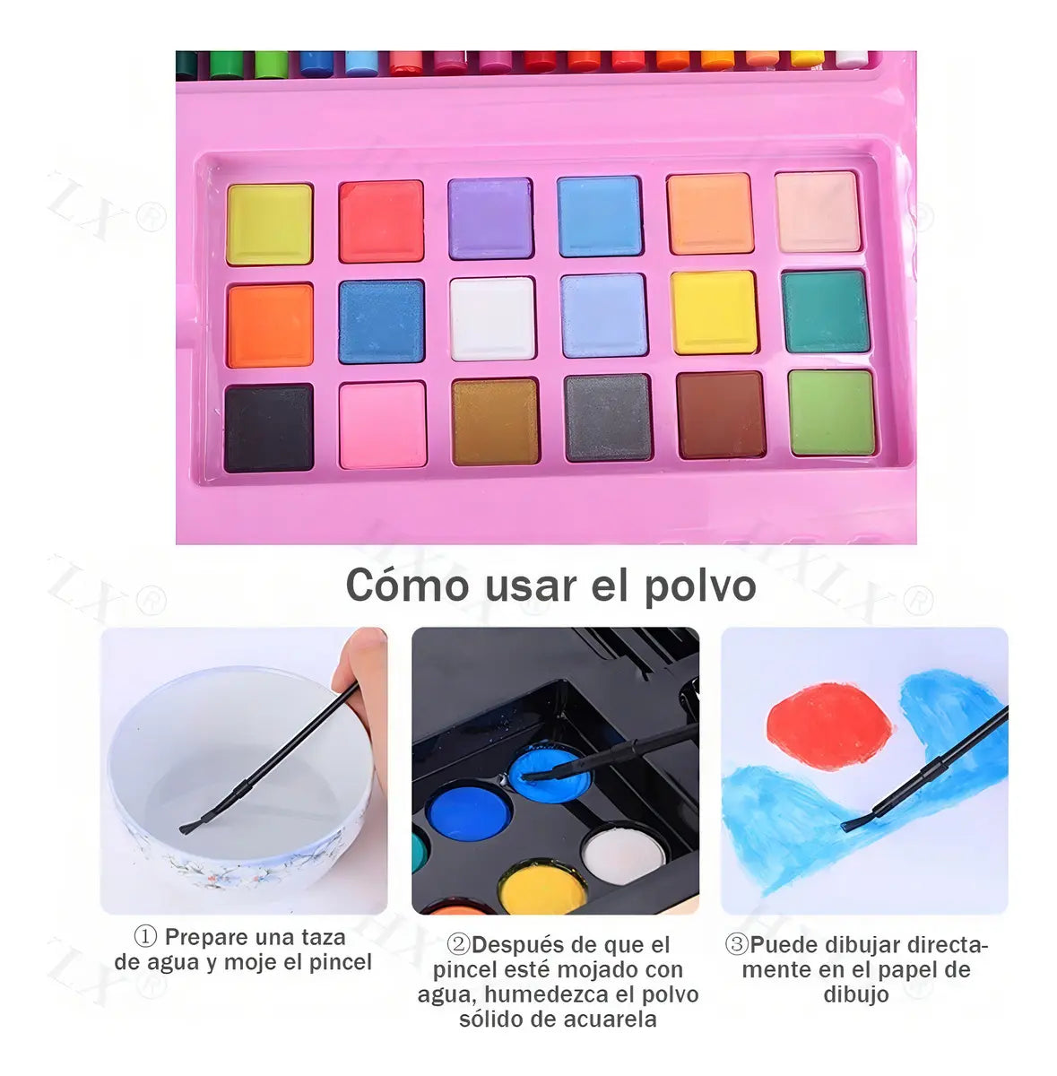 SET DE DIBUJO Y PINTURA 208 PIEZAS PORTÁTIL PARA NIÑOS