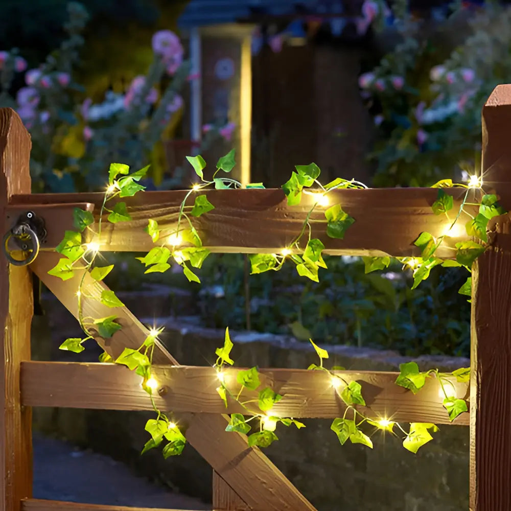 ✨🌿CORTINA SOLAR 10M HOJAS DECORATIVAS LUZ CÁLIDA🌞💡