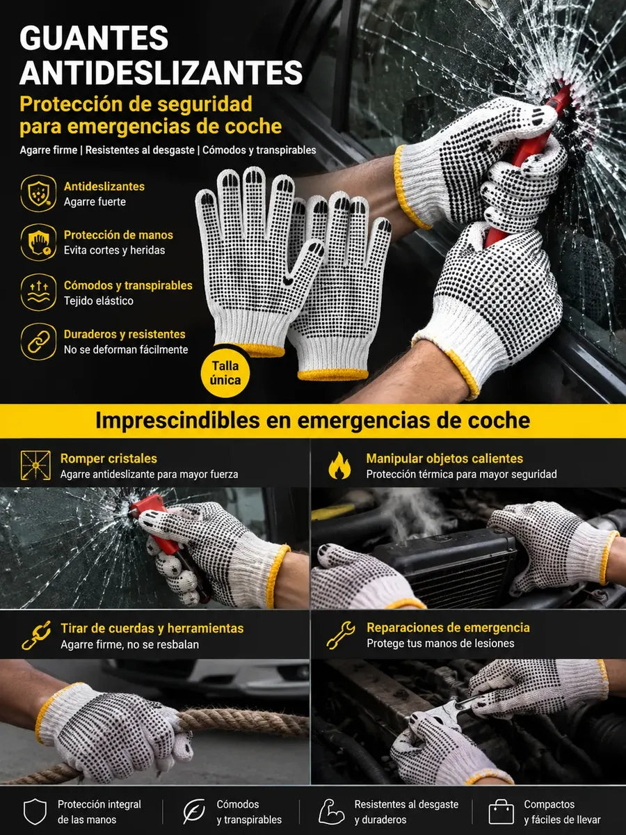 KIT DE EMERGENCIA PARA AUTO BOLSO SEGURIDAD VIAL 6 PIEZAS