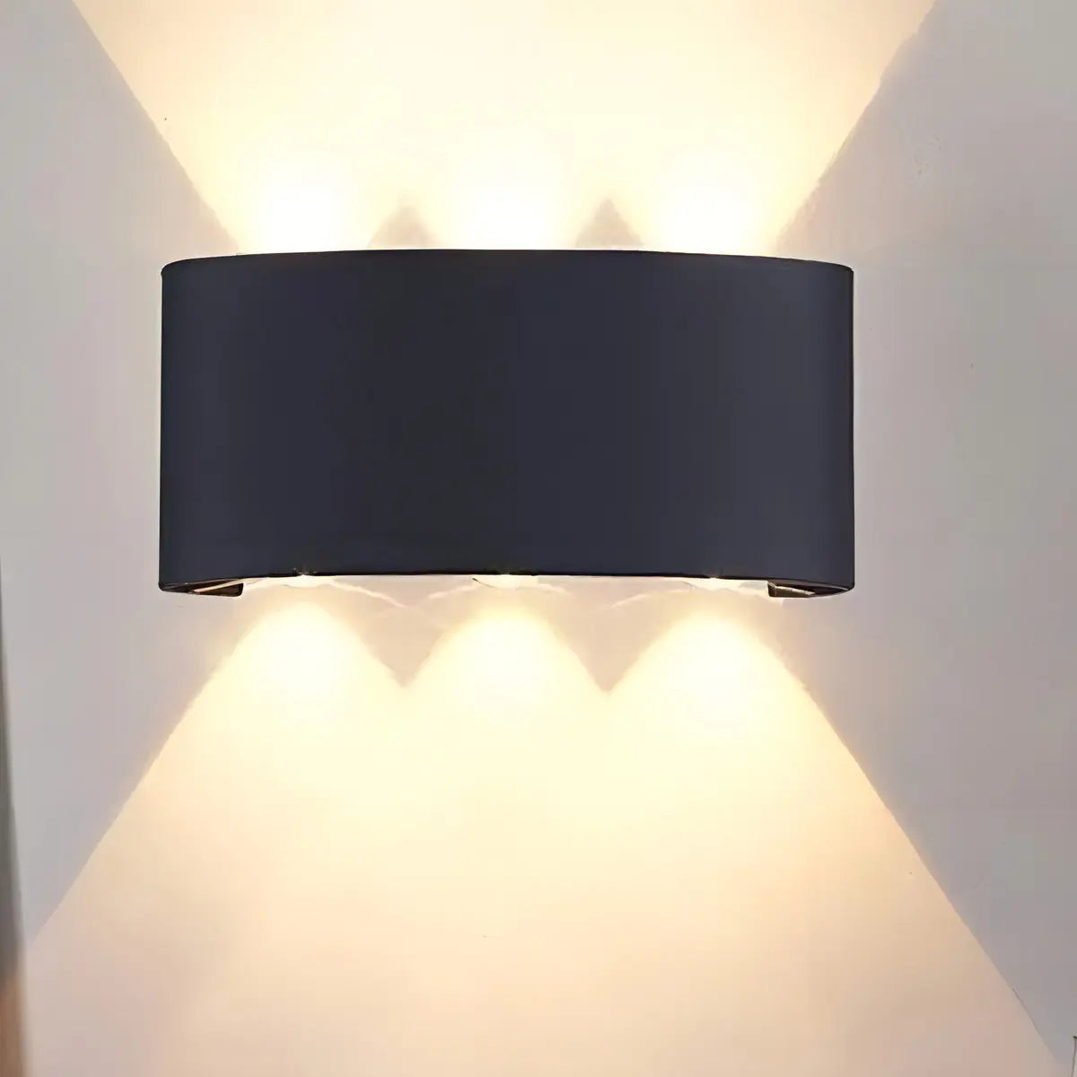 APLIQUE DE PARED 6 LED LUZ CÁLIDA DECORACIÓN HOGAR -NEGRO