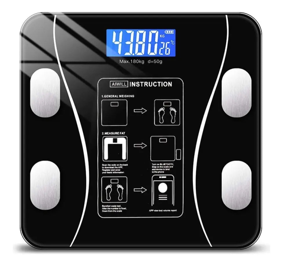 BALANZA PASE DIGITAL INTELIGENTE APP BLUETOOTH BÁSCULA 180 KG A BATERÍA
