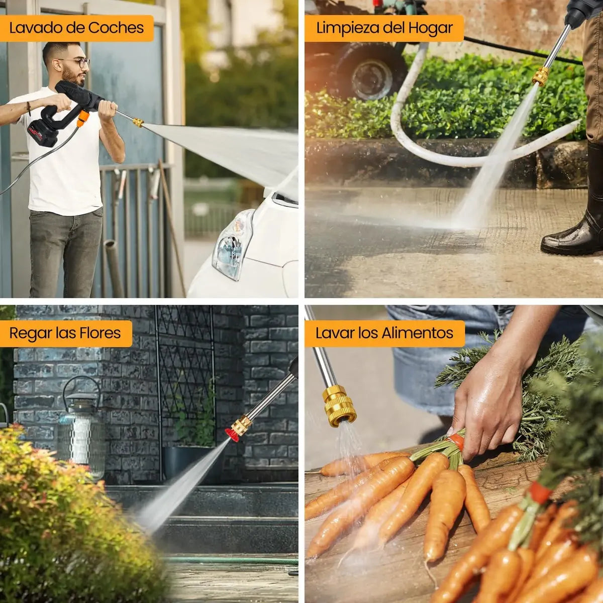 HIDROLAVADORA INALÁMBRICA ALTA PRESIÓN + 2 BATERÍAS + ACCESORIOS