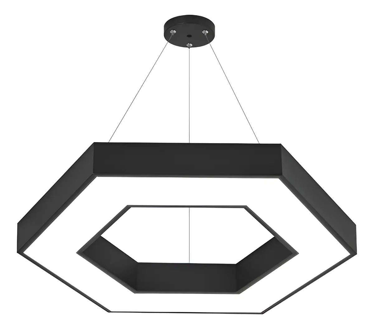 LÁMPARA COLGANTE LED HEXAGONAL 42W NEGRA - DISEÑO MODERNO