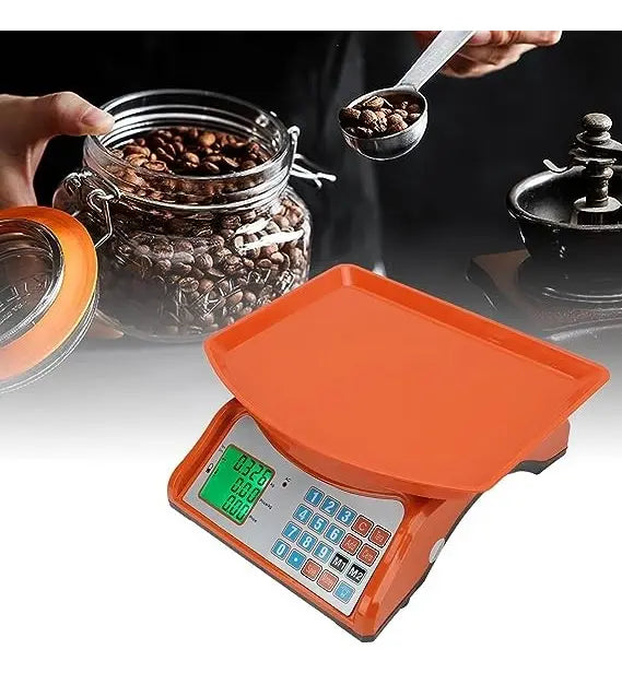 BALANZA DIGITAL DE NEGOCIO NARANJA HASTA 40 KILOS