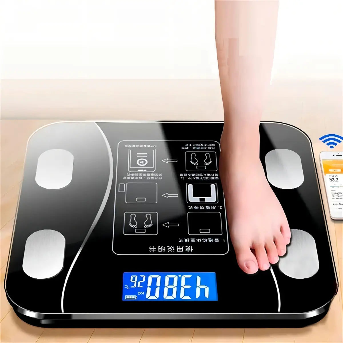 BALANZA PASE DIGITAL INTELIGENTE APP BLUETOOTH BÁSCULA 180 KG A BATERÍA
