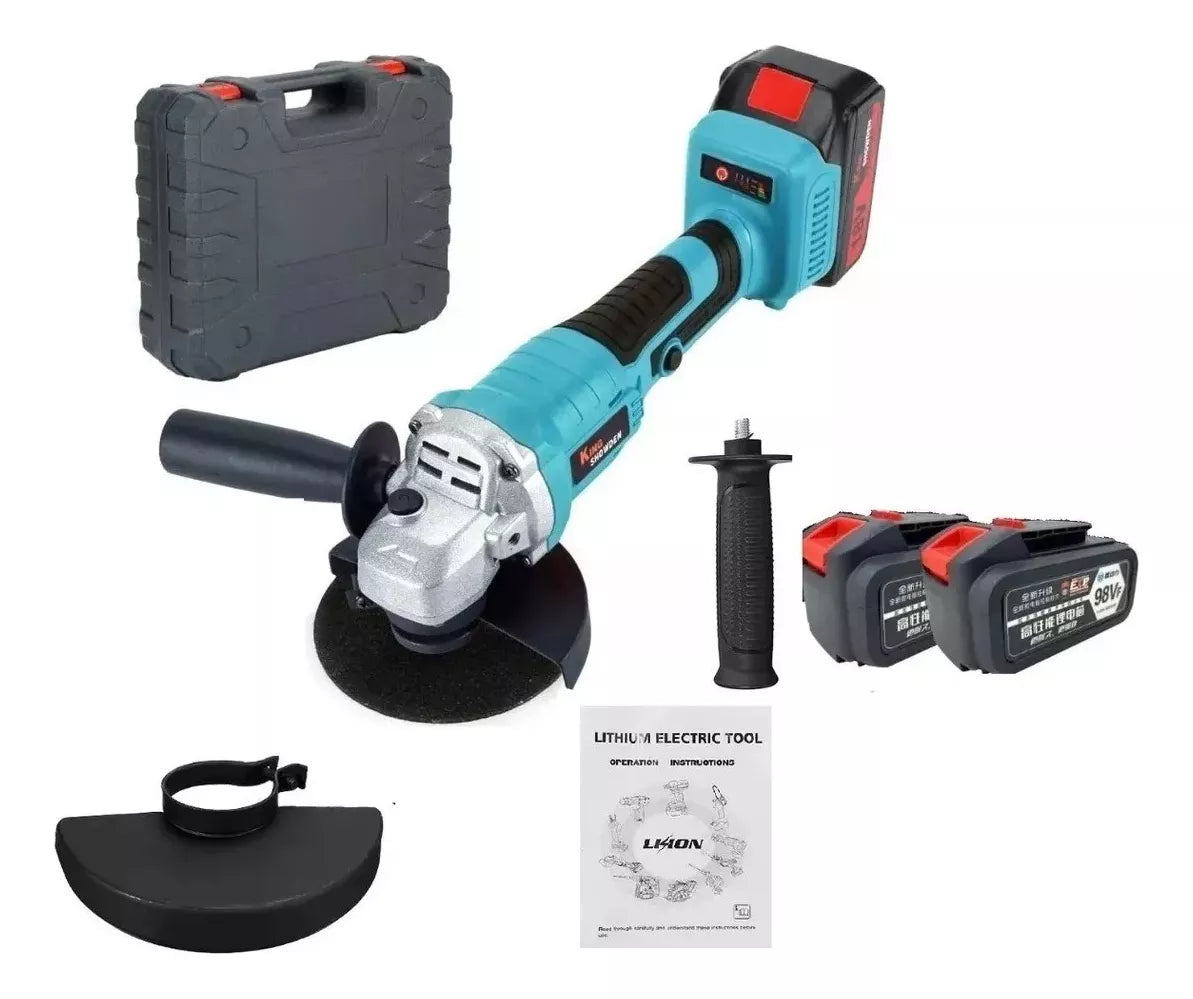 Esmeril Galletero Angular Recargable 98V con 2 Baterías + Cargador