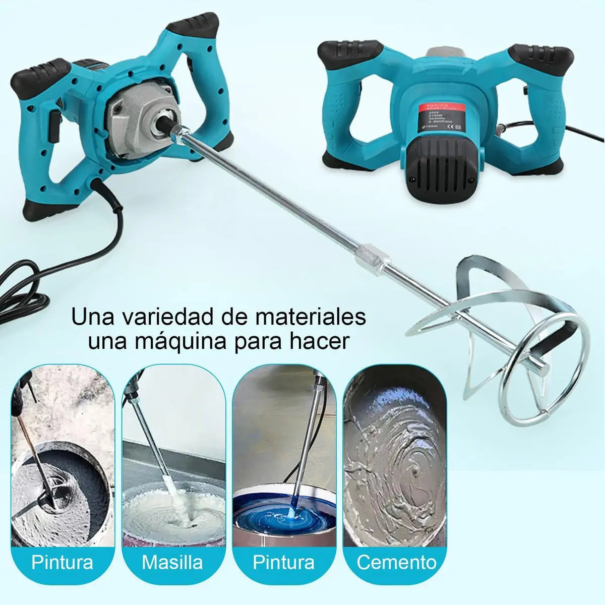 MEZCLADOR DE HORMIGÓN ELÉCTRICO 1200W
