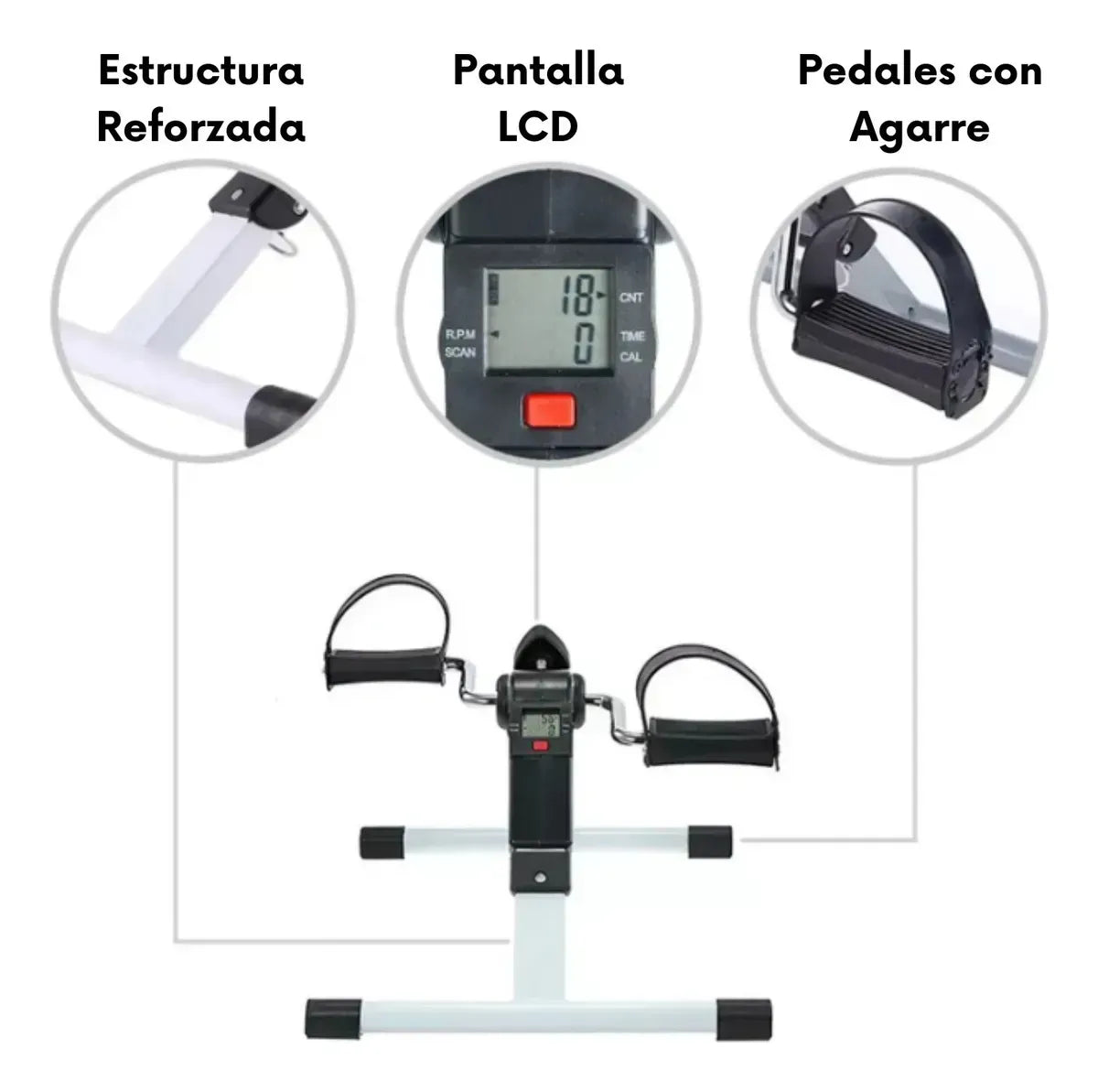 PEDALERA FITNESS CON PANTALLA LCD -REHABILITACIÓN Y EJERCICIO EN CASA