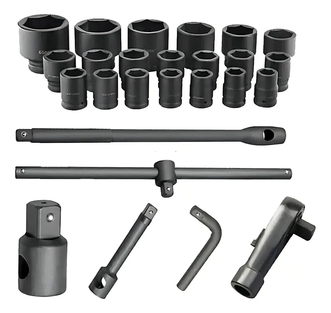 SET DADOS DE IMPACTO 1" Y 3/4" PROFESIONAL 26 PIEZAS