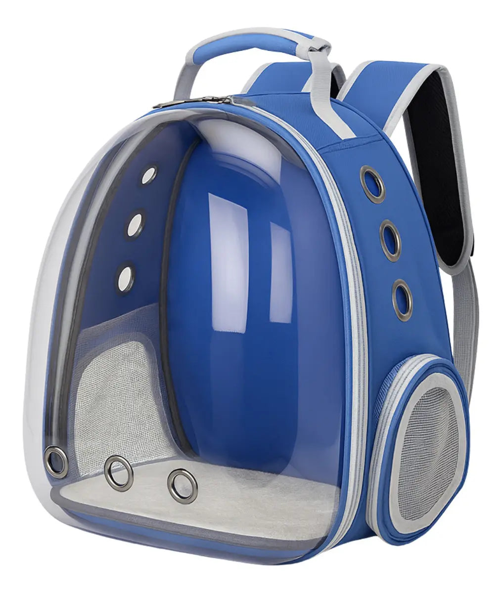 MOCHILA TRANSPORTADORA PARA MASCOTAS TRANSPARENTE TIPO CÁPSULA 6.5kg