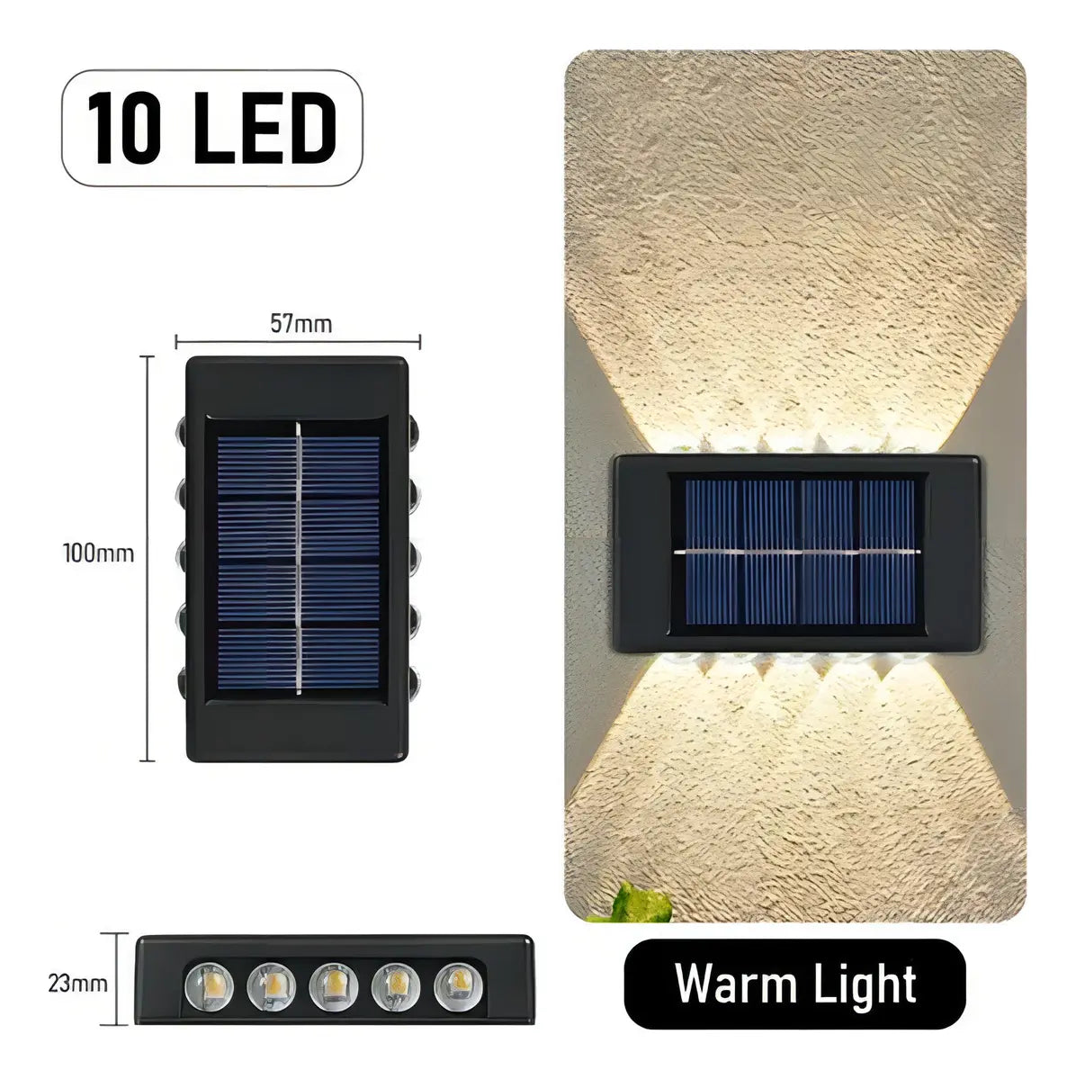 KIT 4 LUCES SOLARES LED EXTERIOR PARA JARDÍN /ESCALERAS/MUROS LUZ CÁLIDA -NEGRO