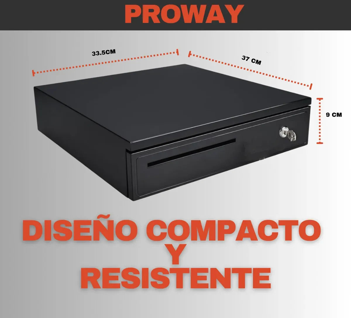 CAJA GAVETA DINERO ELECTRÓNICA 2 LLAVES - 4 BILLETES