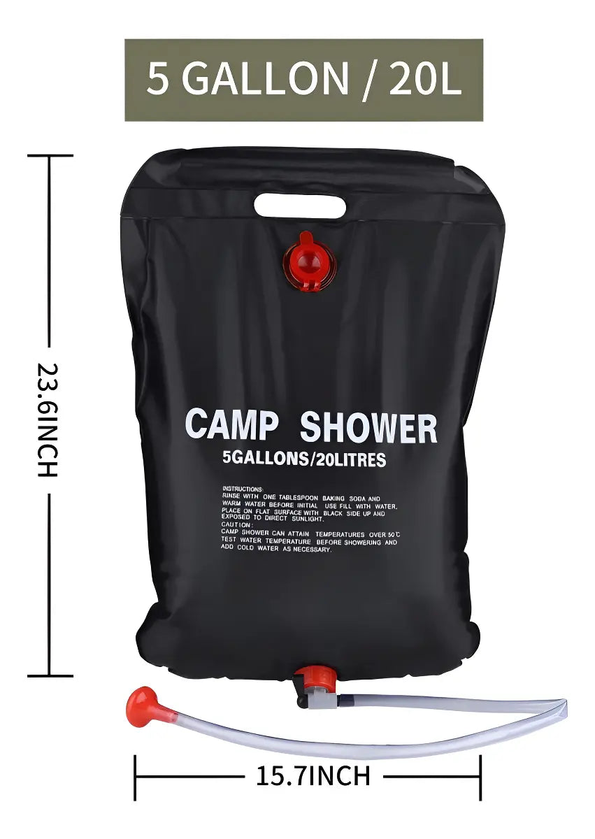 CARPA BAÑO VESTIDOR + BAÑO QUÍMICO 20L + 2 DUCHA 20L - KIT CAMPING