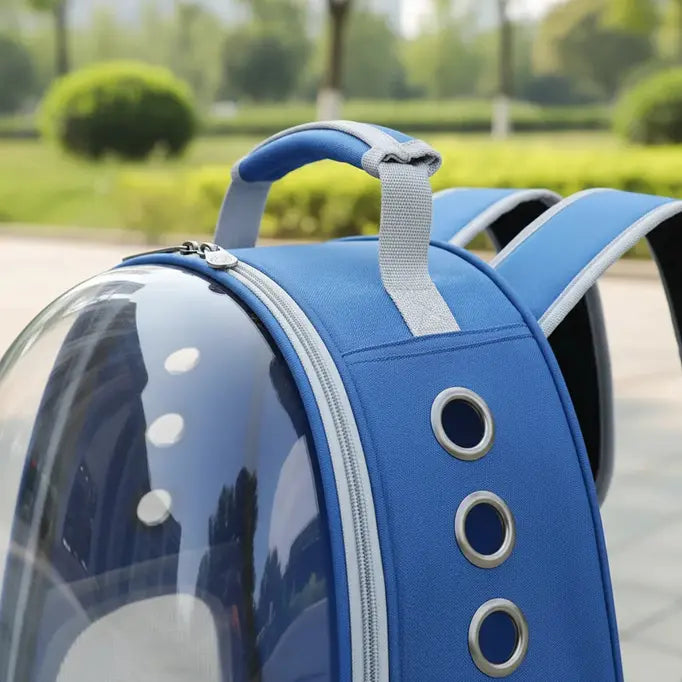 MOCHILA TRANSPORTADORA PARA MASCOTAS TRANSPARENTE TIPO CÁPSULA 6.5kg