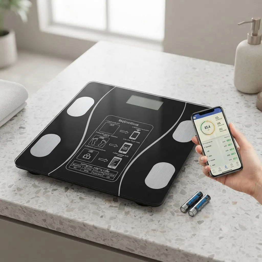 BALANZA PESA DIGITAL INTELIGENTE BLUETOOTH CON APP HASTA 180 KG - COLOR NEGRO