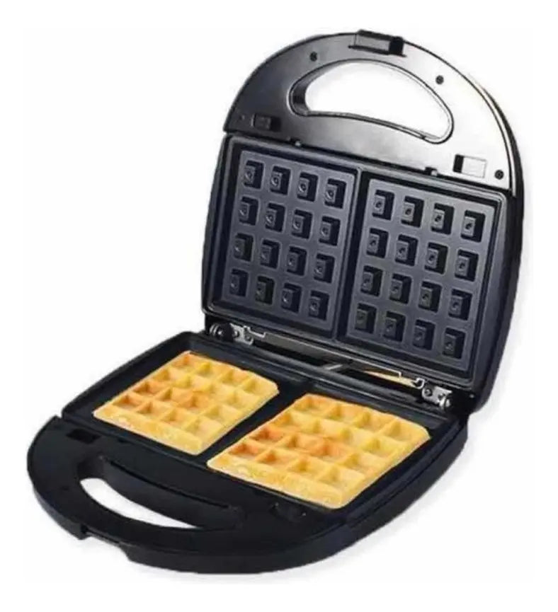 WAFFLERA ELÉCTRICA HAEGER HG-242 ANTIADHERENTE COLOR NEGRO PARA WAFFLES CASEROS