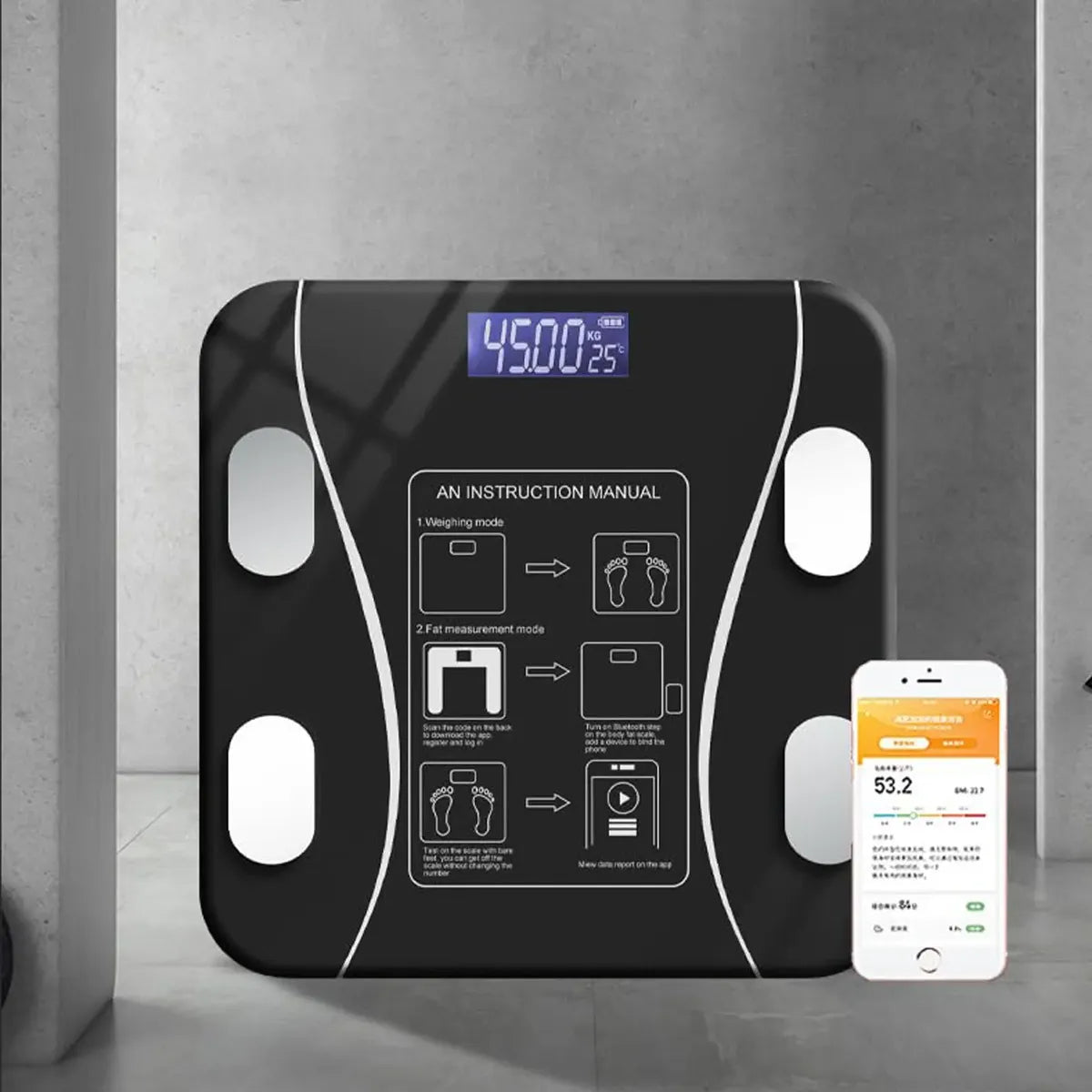 BALANZA PASE DIGITAL INTELIGENTE APP BLUETOOTH BÁSCULA 180 KG A BATERÍA