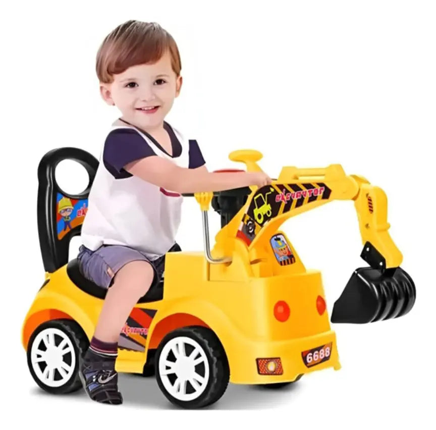 CARRE PASILLO EXCAVADORA INFANTIL CON LUZ Y SONIDO - AMARILLO