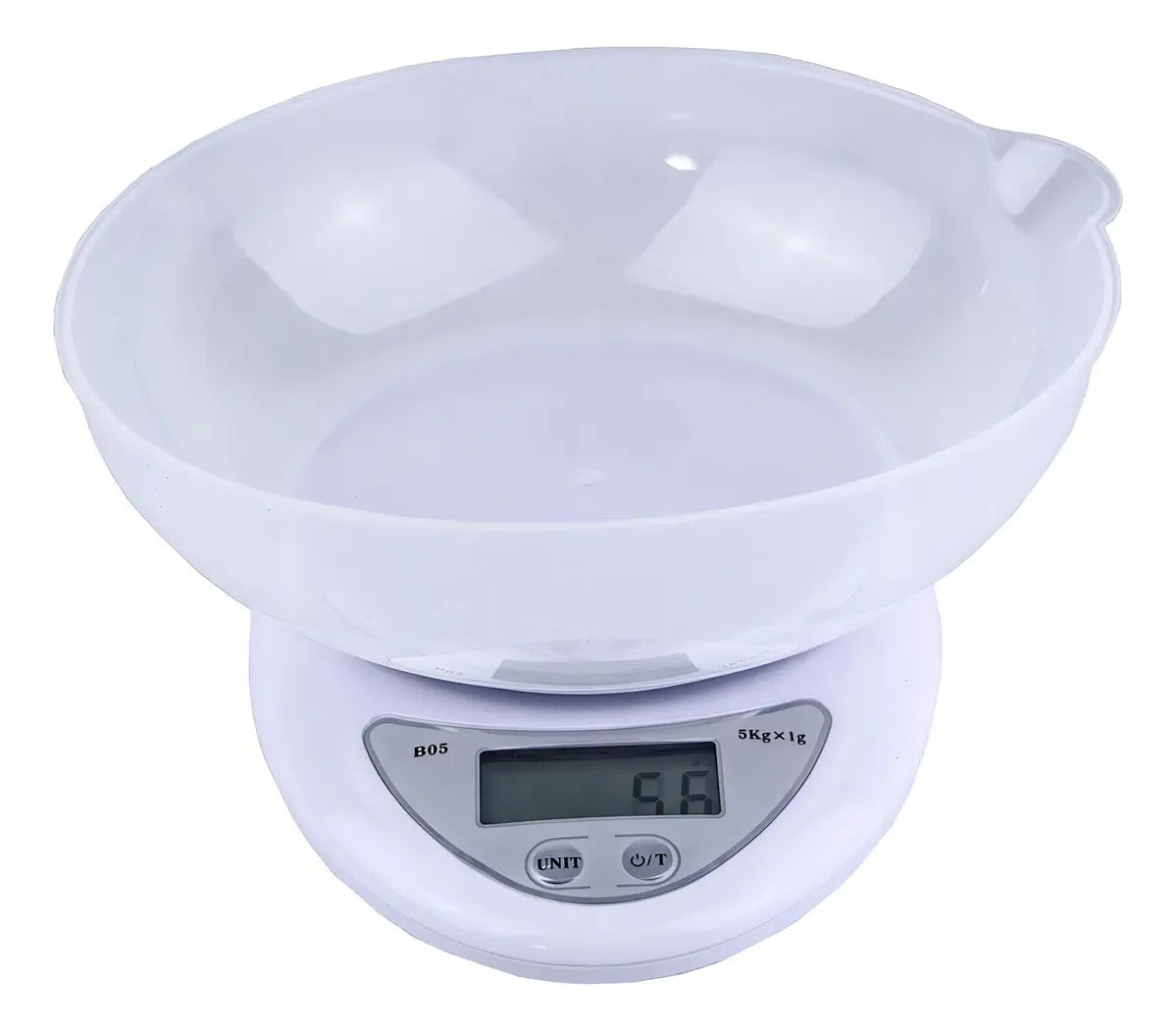 PESA DIGITAL MINI GRAMERA CON BOWL COCINA 5KG X 1G BLANCA