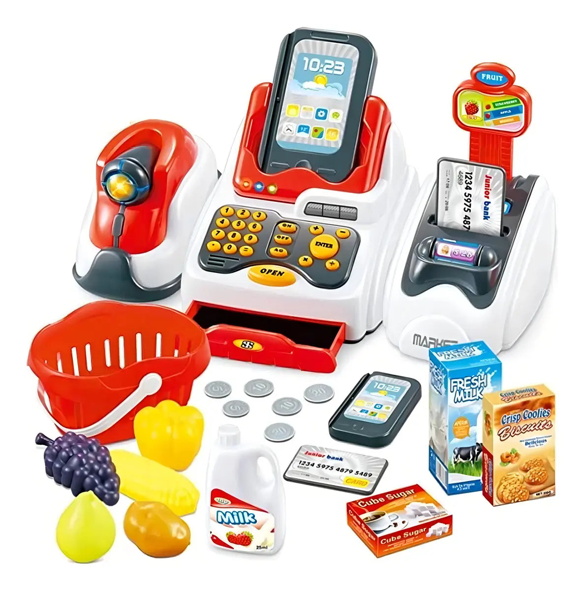 CAJA REGISTRADORA INFANTIL - JUEGO DE TIENDA Y COCINITA