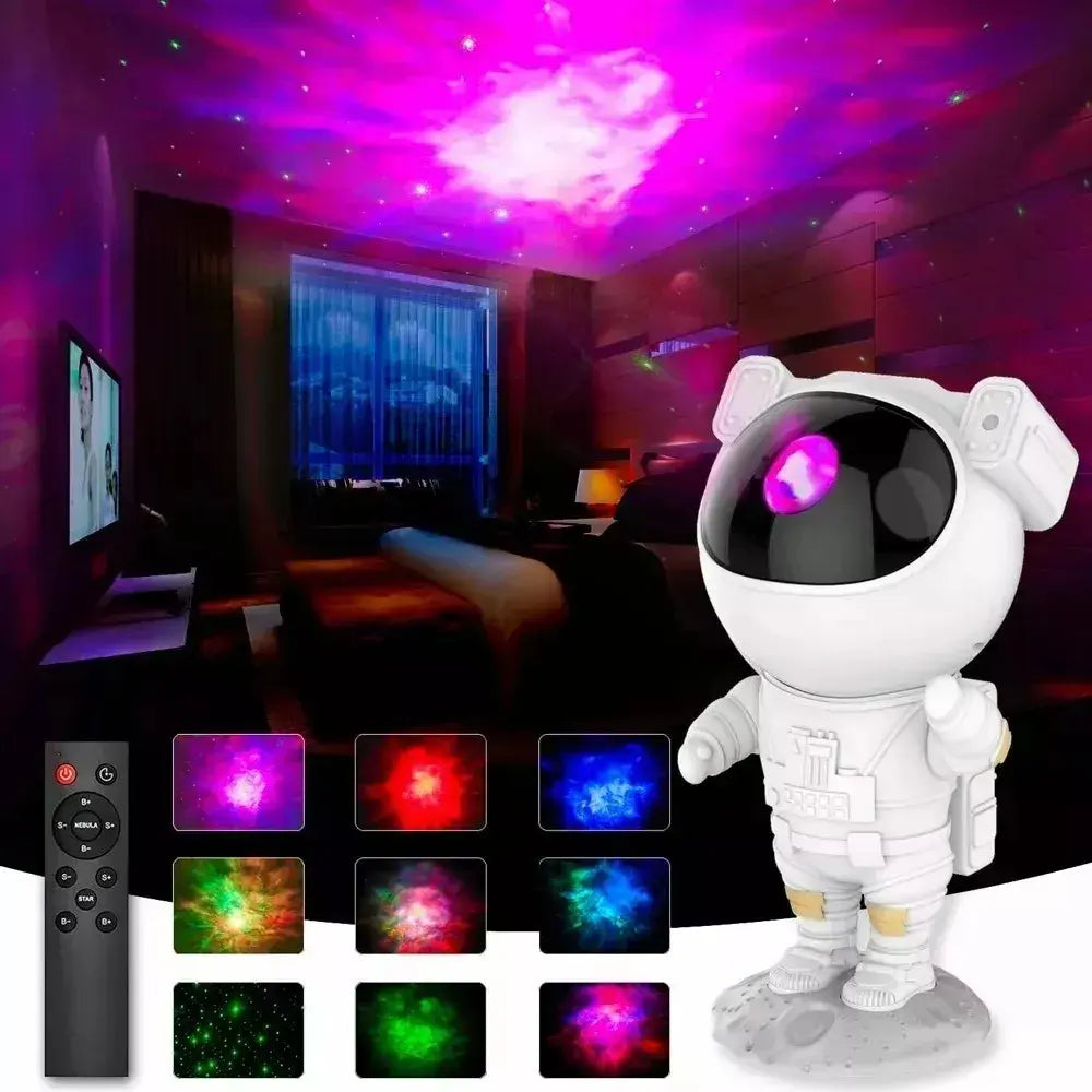 LÁMPARA PROYECTOR ASTRONAUTA DE GALAXIA LUZ LED RGB PREMIUM