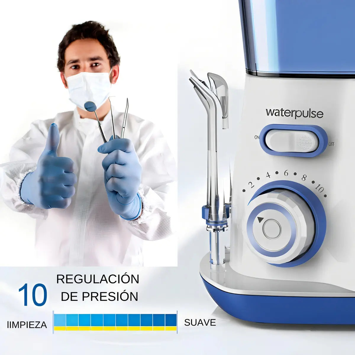 LIMPIADOR DENTAL 800ML V300 BLANCO/AZUL IRRIGADOR ORAL