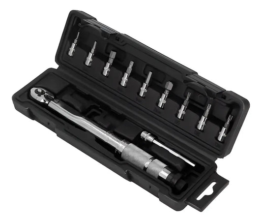 LLAVE DE TORQUE 1/4" TORQUÍMETRO 5-25 Nm -SET 11 PIEZAS
