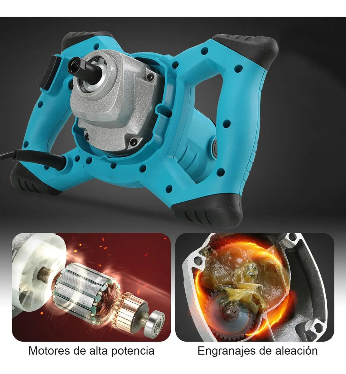 MEZCLADOR DE HORMIGÓN ELÉCTRICO 1200W