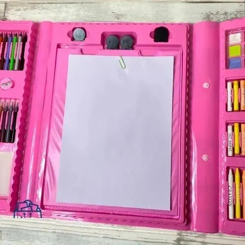 SET DE DIBUJO Y PINTURA 208 PIEZAS PORTÁTIL PARA NIÑOS