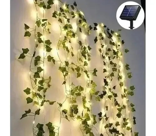 ✨🌿CORTINA SOLAR 10M HOJAS DECORATIVAS LUZ CÁLIDA🌞💡