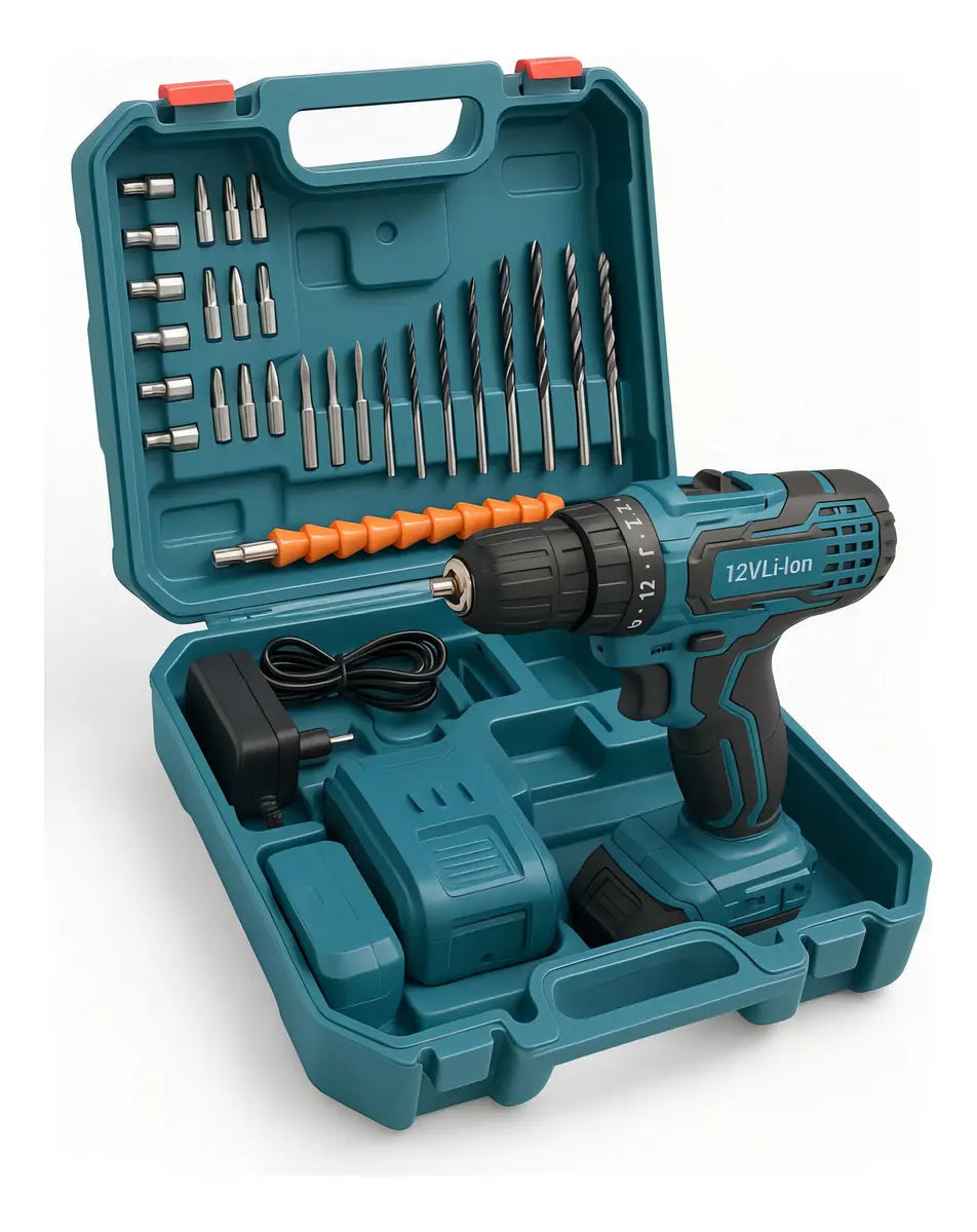 TALADRO INALÁMBRICO 88V + 2 BATERÍAS + KIT COMPLETO DE ACCESORIOS