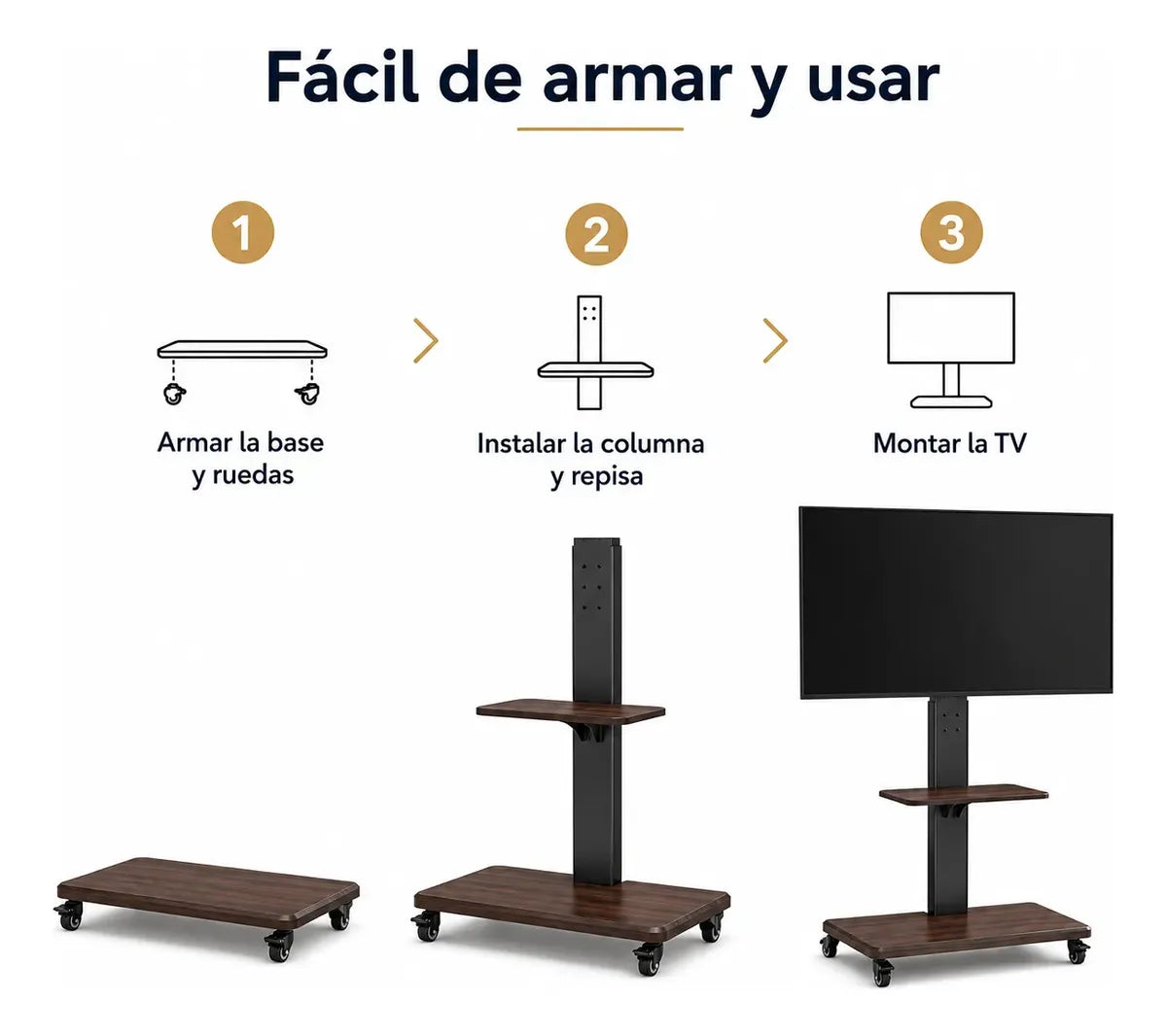 SOPORTE TV PEDESTAL CON RUEDAS UNIVERSAL 26 A 75 PULGADAS