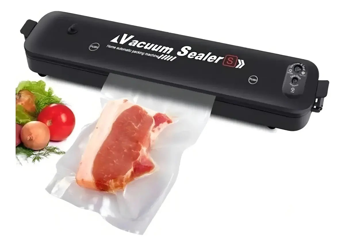 MÁQUINA SELLADORA AL VACÍO PARA ALIMENTOS + BOLSAS INCLUIDAS COLOR NEGRO