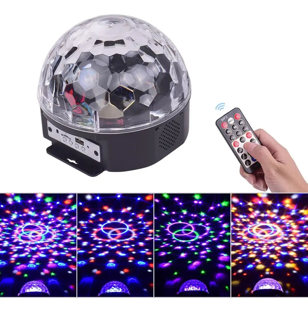 BOLA DISCO RÍTMICA LED PARA FIESTAS - LUCES RGB CON EFECTO CARRETE